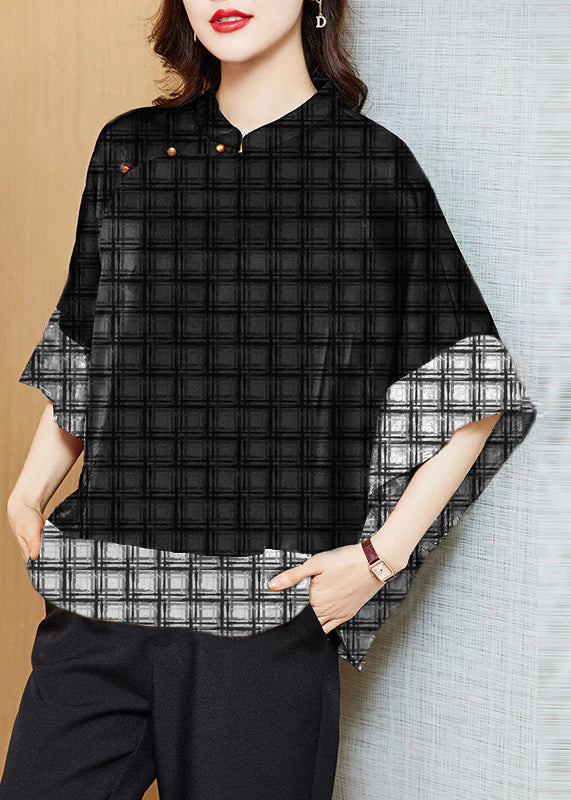 Herre Skjorte Asymmetrisk Design med Mandarin Krave og Batwing-Ærmer 5