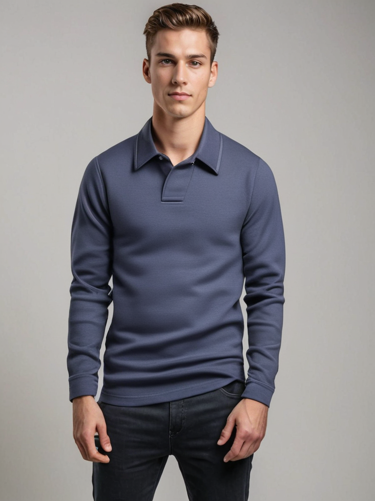 Herre Skjorte Casual 100% Bomuld Lange Ærmer Klassisk Design 0