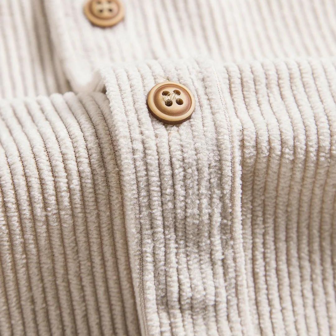 Herre Skjorte Corduroy Klassisk Design Komfortabel Pasform 4