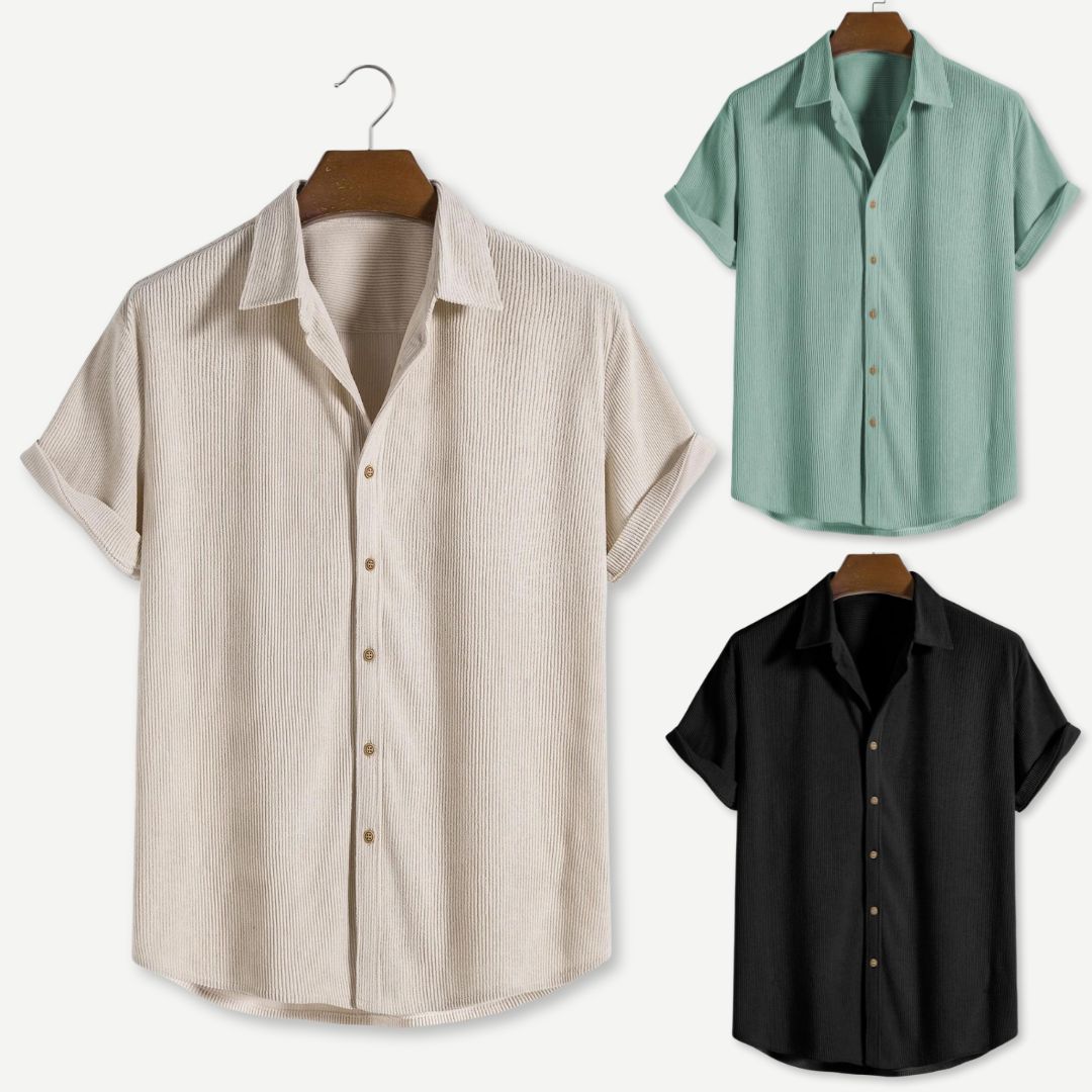 Herre Skjorte Corduroy Klassisk Design Komfortabel Pasform 6