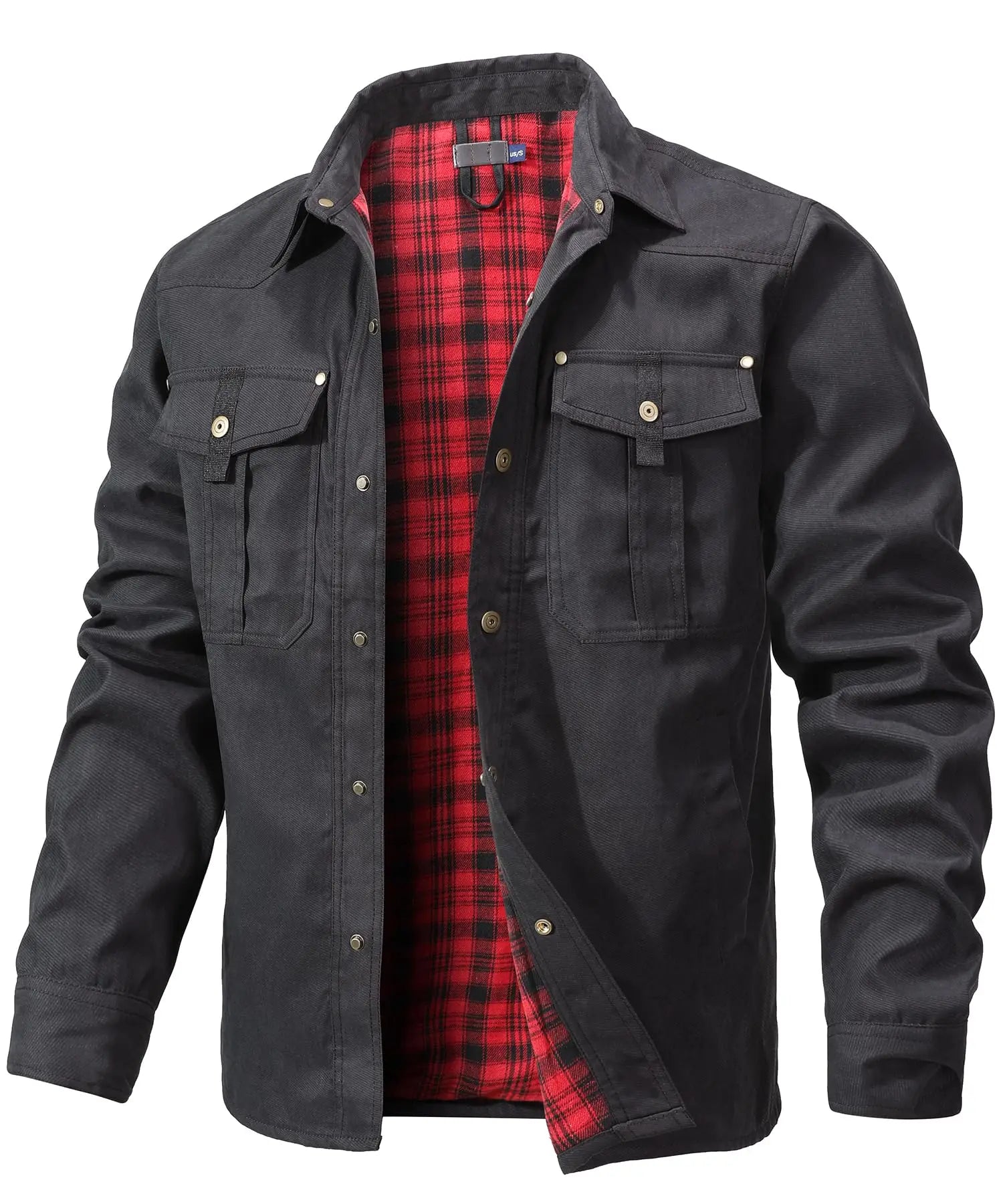 Herre Skjorte Jakke Flannel Lined Polyester Casual 11