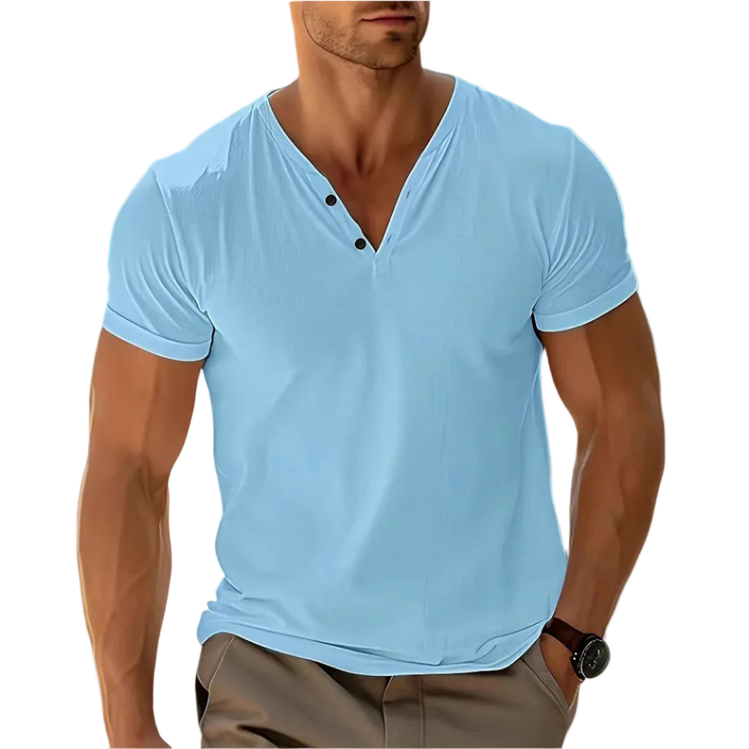 Herre Skjorte Klassisk Henley Design til Mænd 0