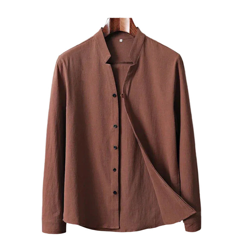 Herre Skjorte Langærmet Japansk Stil Minimalistisk Design 0