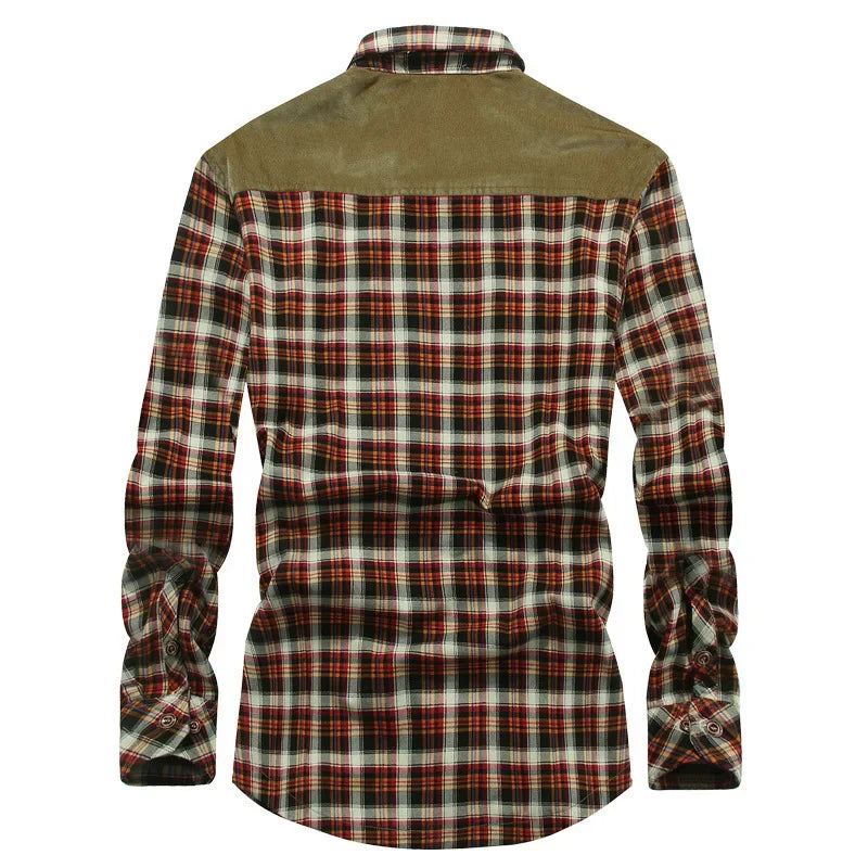 Herre Skjorte Langærmet Plaid 95% Bomuld med Fleeceforing 2