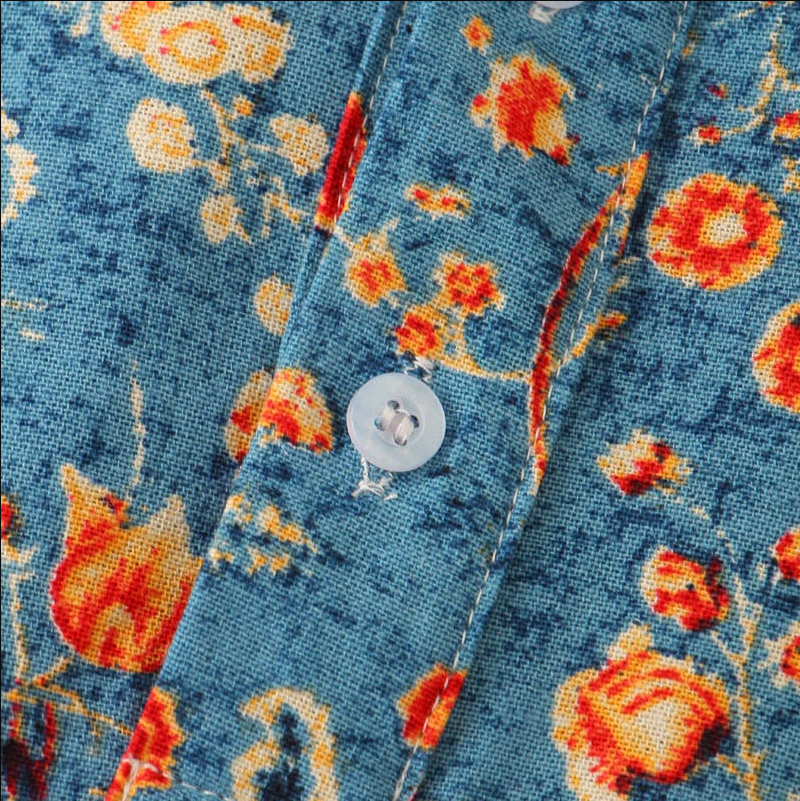 Herre Skjorte Med Blomsterprint Casual 3