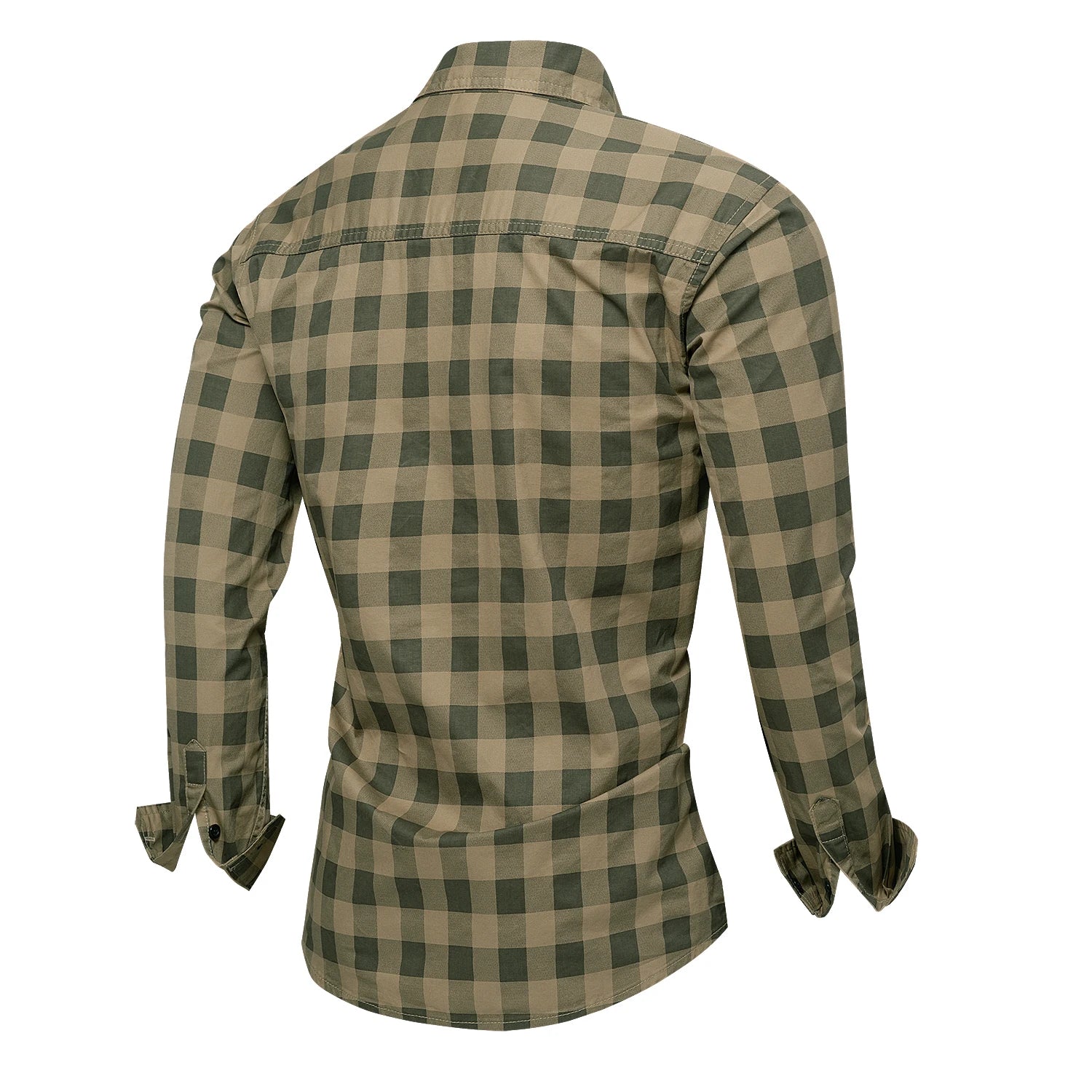 Herre Skjorte Plaid Langærmet 100% Bomuld Casual Komfort 2