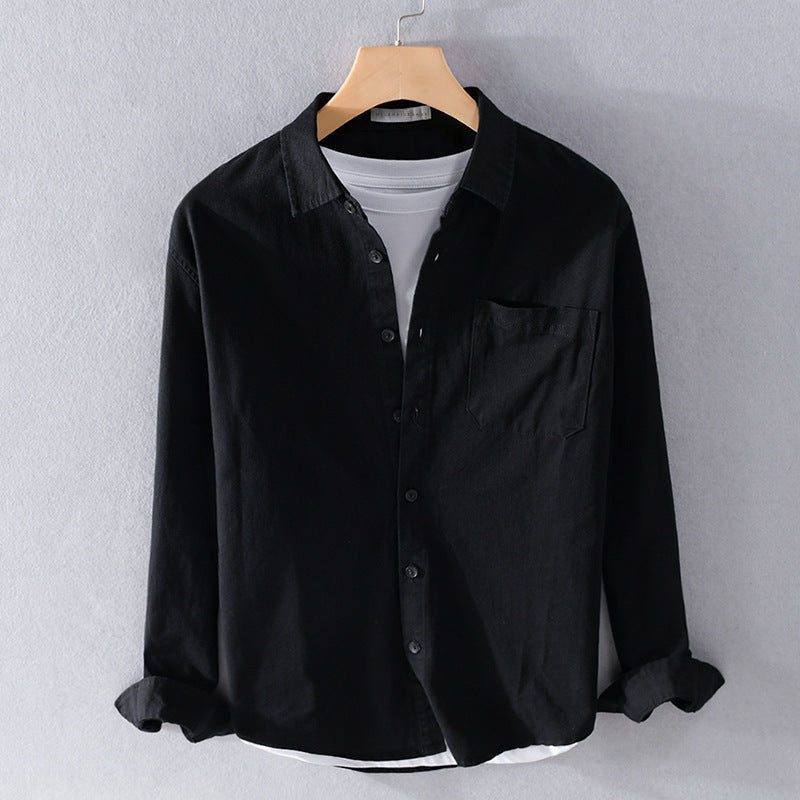 Herre Skjorter Klassisk Langærmet Med Knaplukning 1