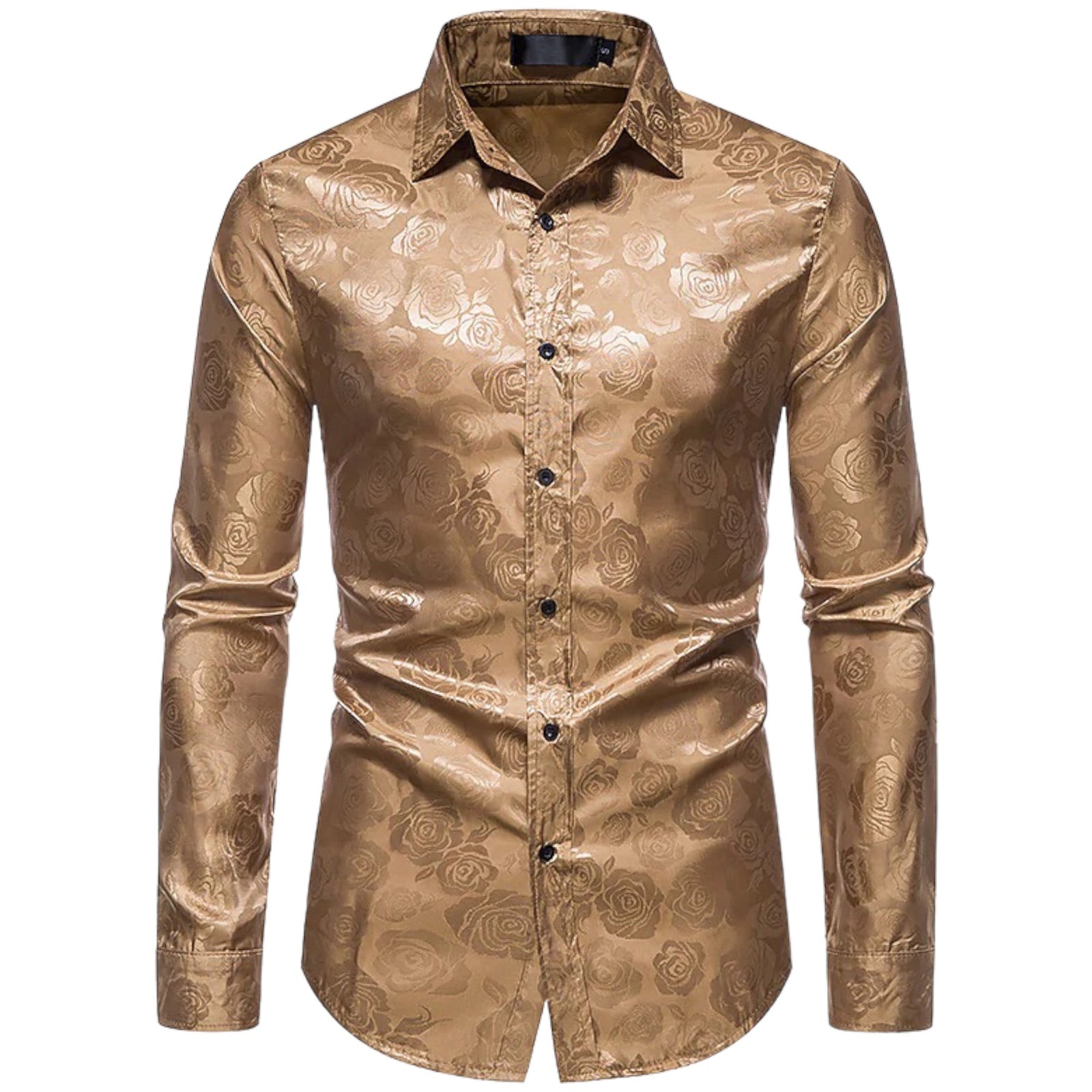 Herre Skjorter Langærmet Bomuld med Blomsterdetaljer 6