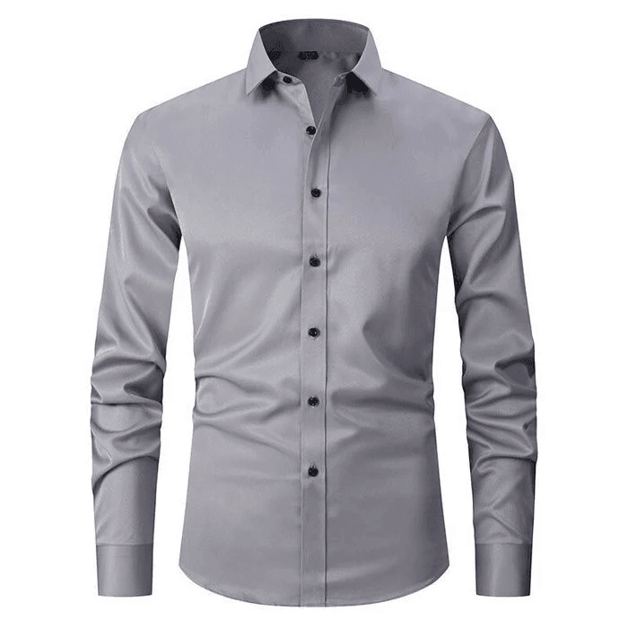 Herre Skjorter Smart Casual Slim Fit Stretchbart Åndbart Stof 13