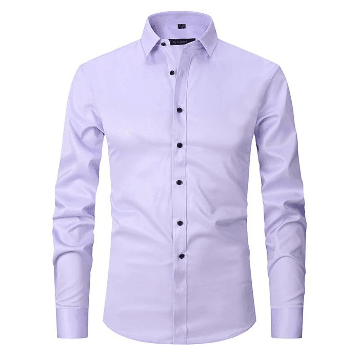Herre Skjorter Smart Casual Slim Fit Stretchbart Åndbart Stof 15