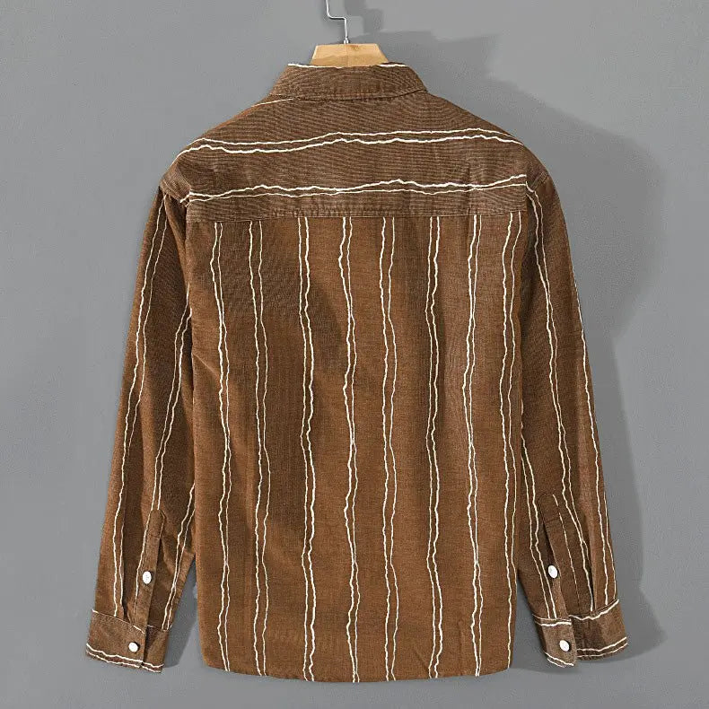 Herre Skjorter Stribet Stilmæssig Pasform 3