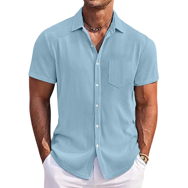 Herre Sommer Skjorte Med Striber 0