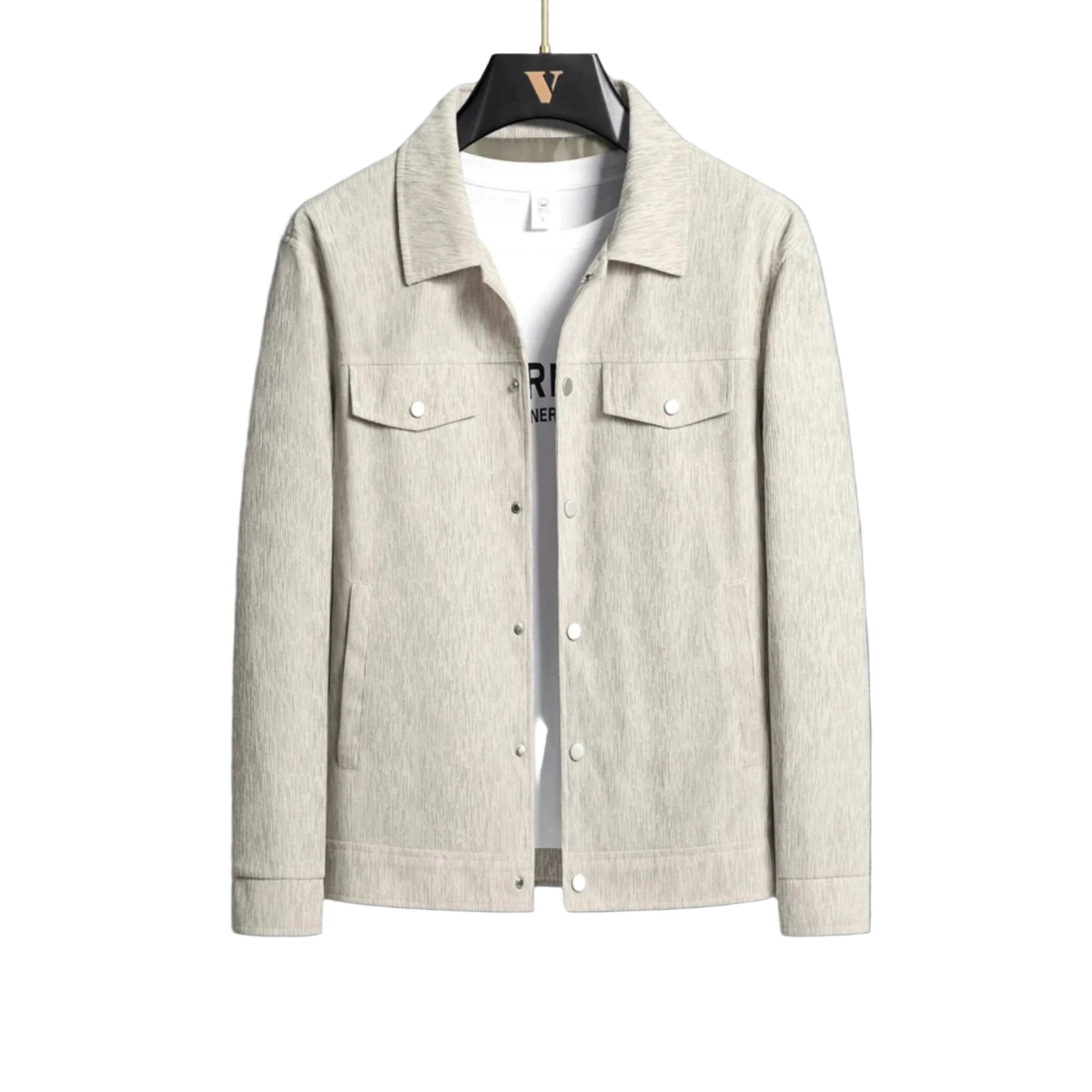 Herre Sommerjakke Ribbede Detaljer Letvægtsdesign 0