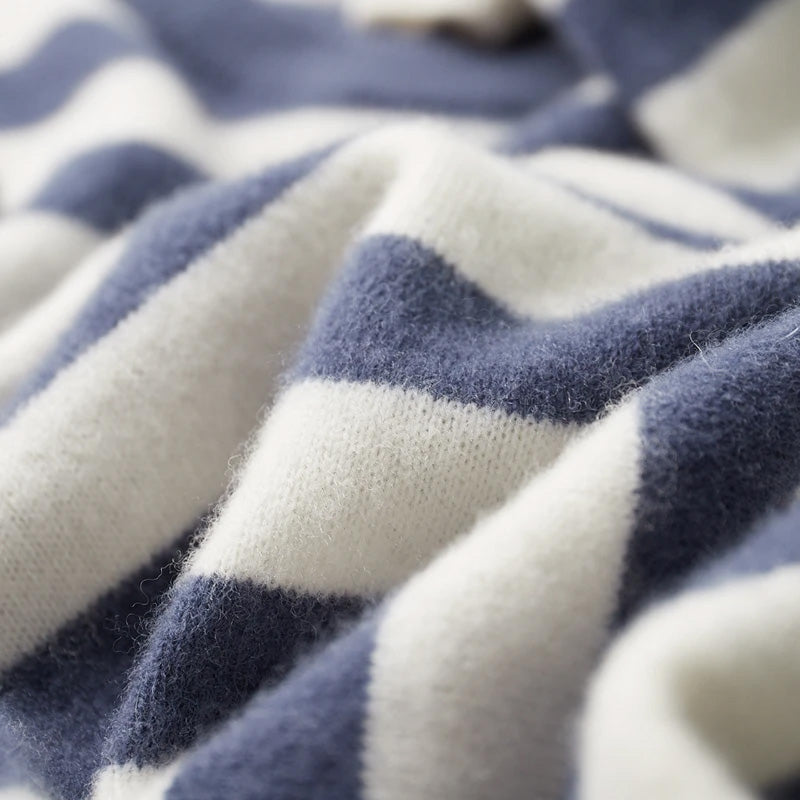 Herre Stribet Trøje med O-hals 8