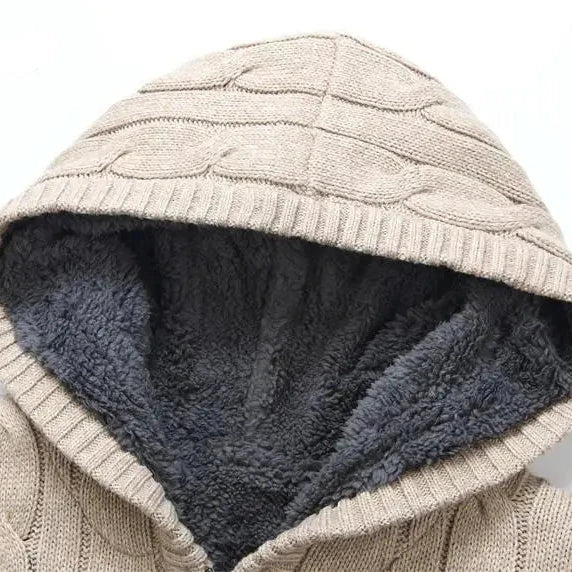 Herre Striktrøje med Hætte 6