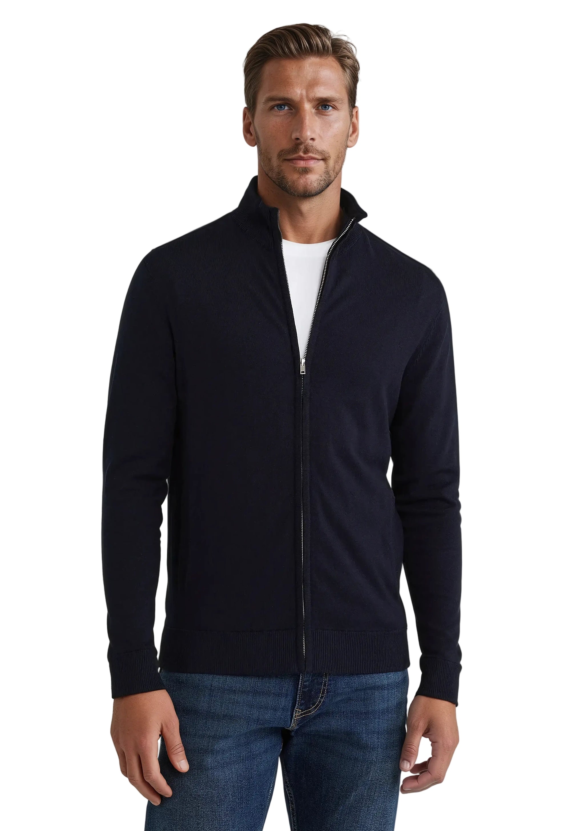 Herre Sweatshirt med Fuld Lynlås Moderne Stil 0