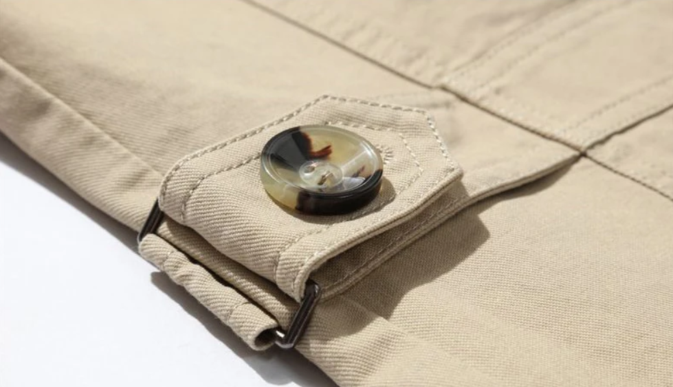 Herre Trenchcoat Struktureret Design Blødt Blandingsmateriale 6