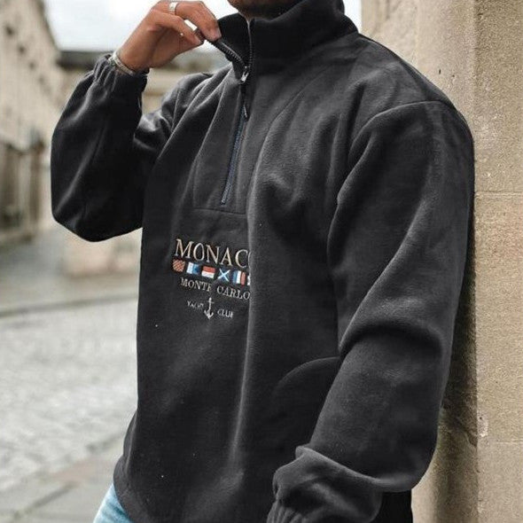 Herre Trøje med Halv Lynlås Tidløs Akryl Slank Pasform 9