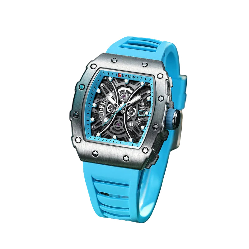 Herre Ur Tonneau Formet Med Silikone Rem - Moderne Ure Til Mænd 0