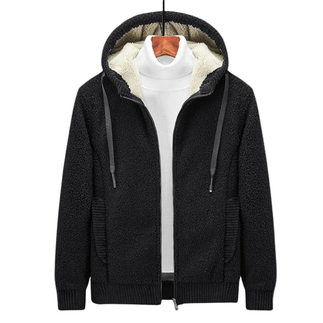 Herrer Hoodie med Lynlås og Foret Hætte 0