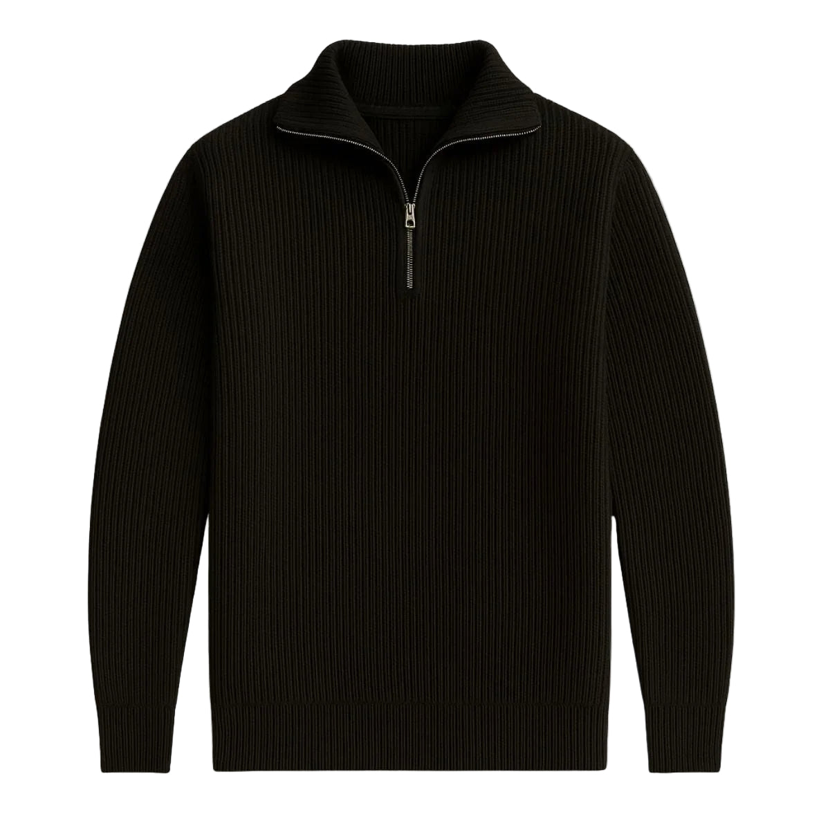 Herrer Merino Uld Jumper med Kvart Lynlås 0