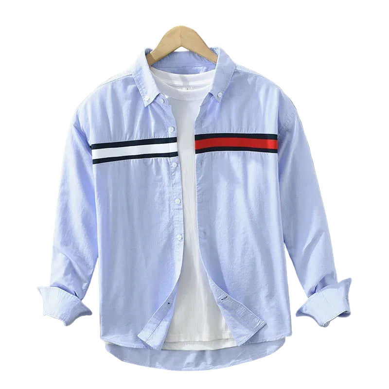 Herreskjorte Button-Up med Farveblok til Mænd 1