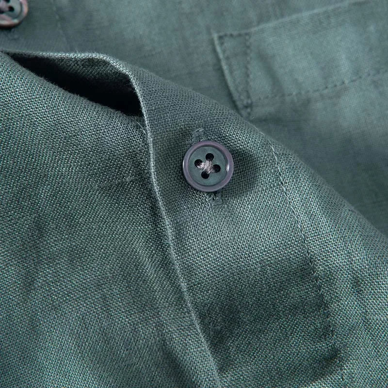 Herre Skjorte Afslappet Linned Åndbar 5