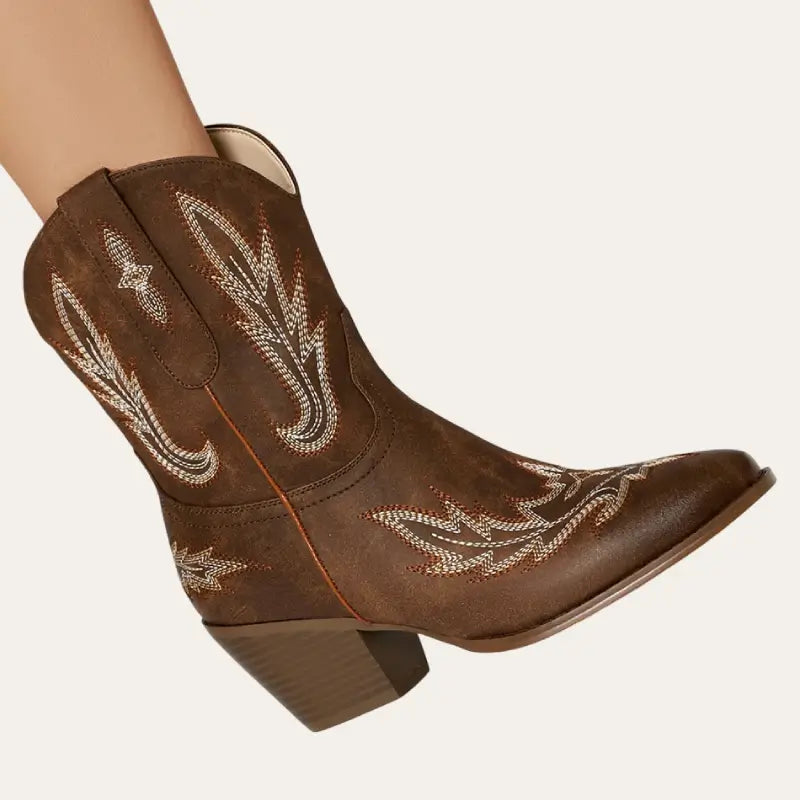 Korte Cowboylaarzen til Kvinder i Brun 1