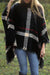 Kvindernes Farveblok Poncho Sweater med Høj Krave og Kvaster 4