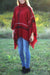Kvindernes Farveblok Poncho Sweater med Høj Krave og Kvaster 6