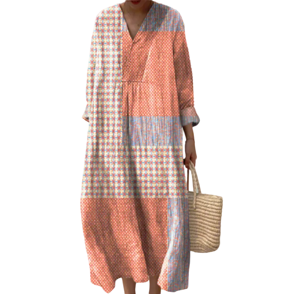 Kvindernes Geometriske Kjole 0