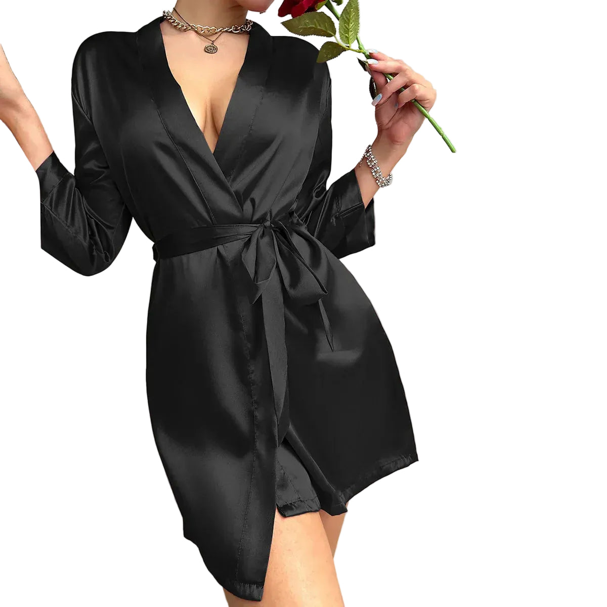 Kvindernes Morgenkåbe med Snøring 0