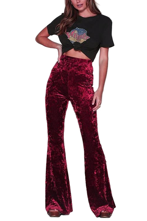 Kvinders Bell Bottoms i Fløjl 0