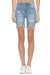 Kvinders Bermuda Shorts med Ujævnt Kant i Lys Denim 0