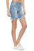 Kvinders Bermuda Shorts med Ujævnt Kant i Lys Denim 1