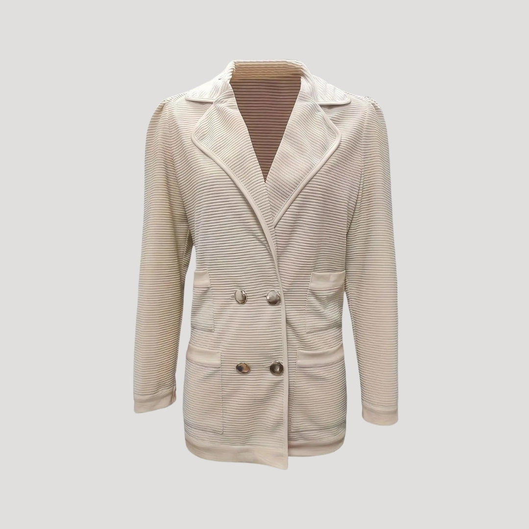 Kvinders Blazer Dobbelt Snap Stilfuld 3