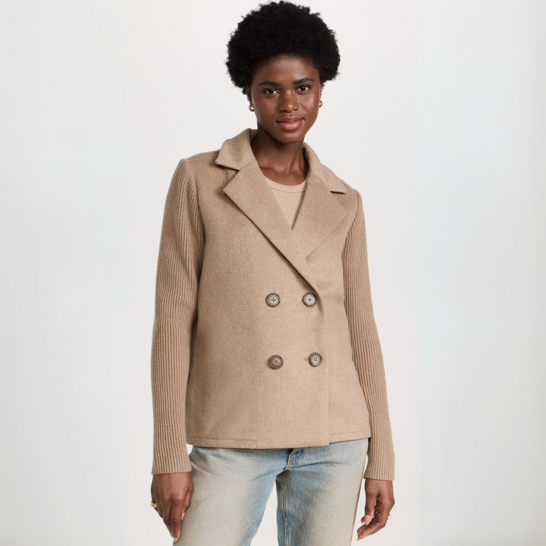 Kvinders Blazer Frakke Strikket Polyester-Bomuldsblanding 0