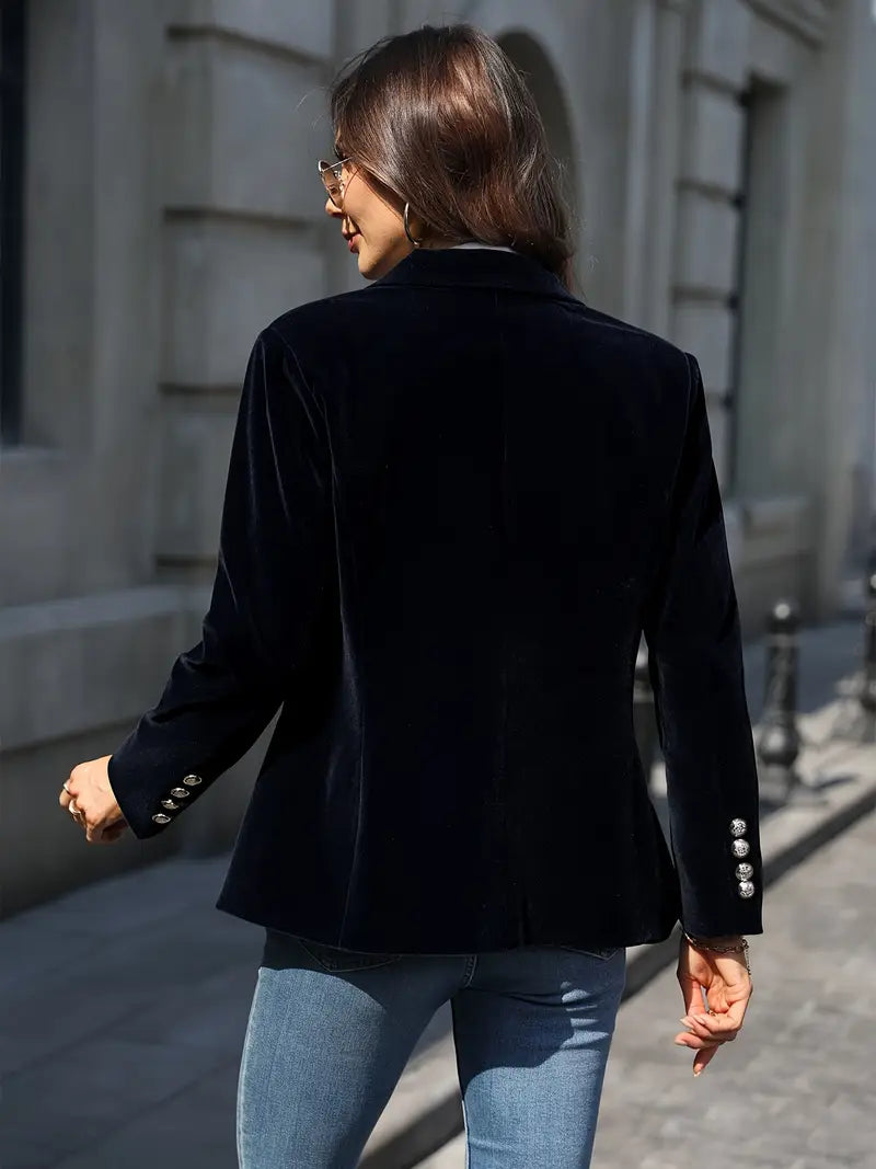 Kvinders Blazer Retro Elegant Skræddersyet Fløjl 8