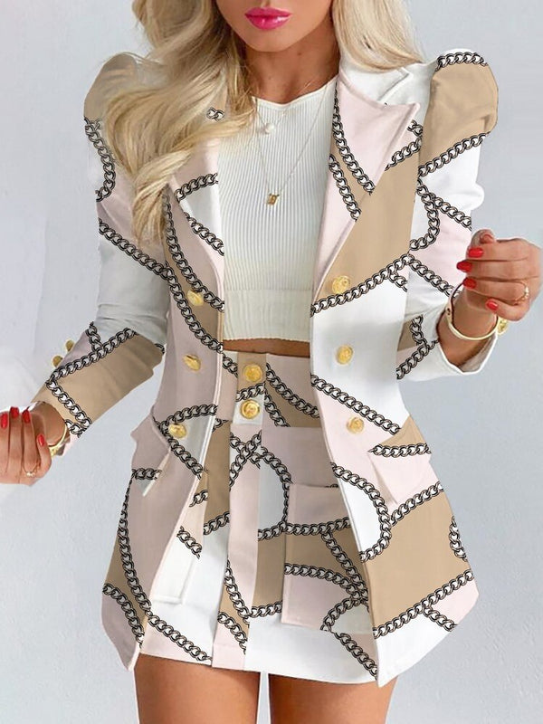 Kvinders Blazer og Nederdel Koordinationssæt Chic Stil 4