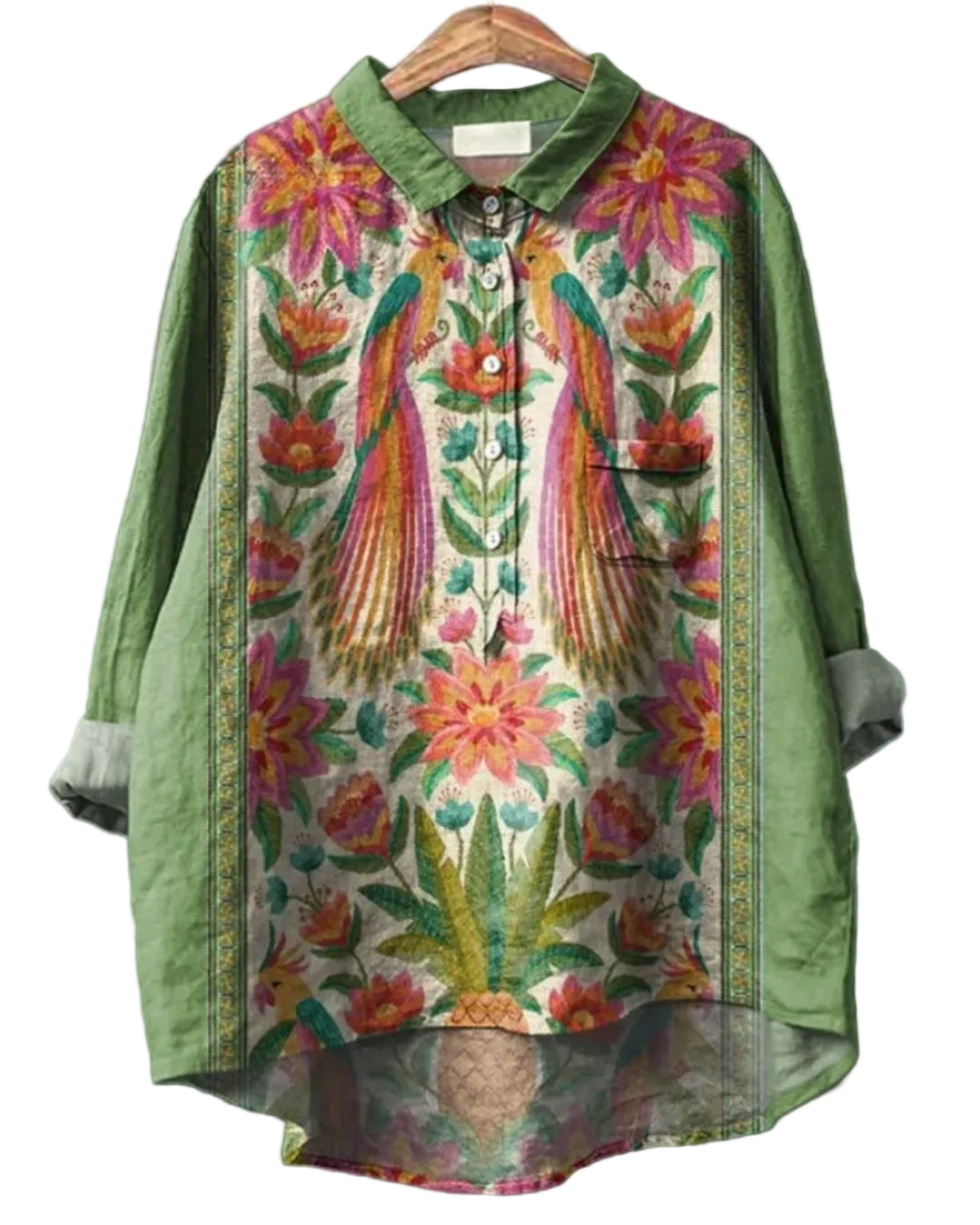 Kvinders Blomster Skjorte Button Down 0