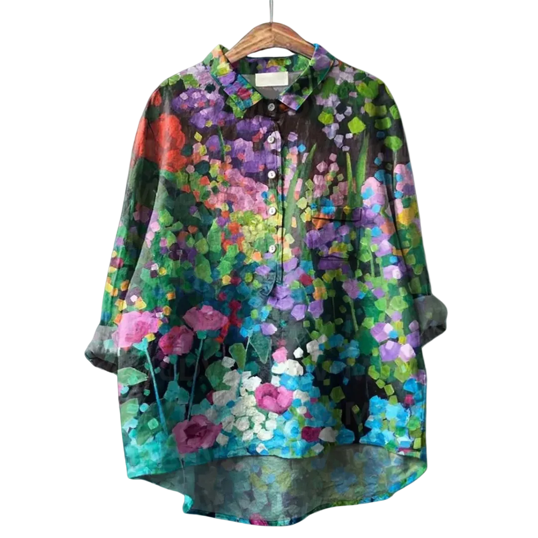 Kvinders Blomsterskjorte Artisan Stil 0