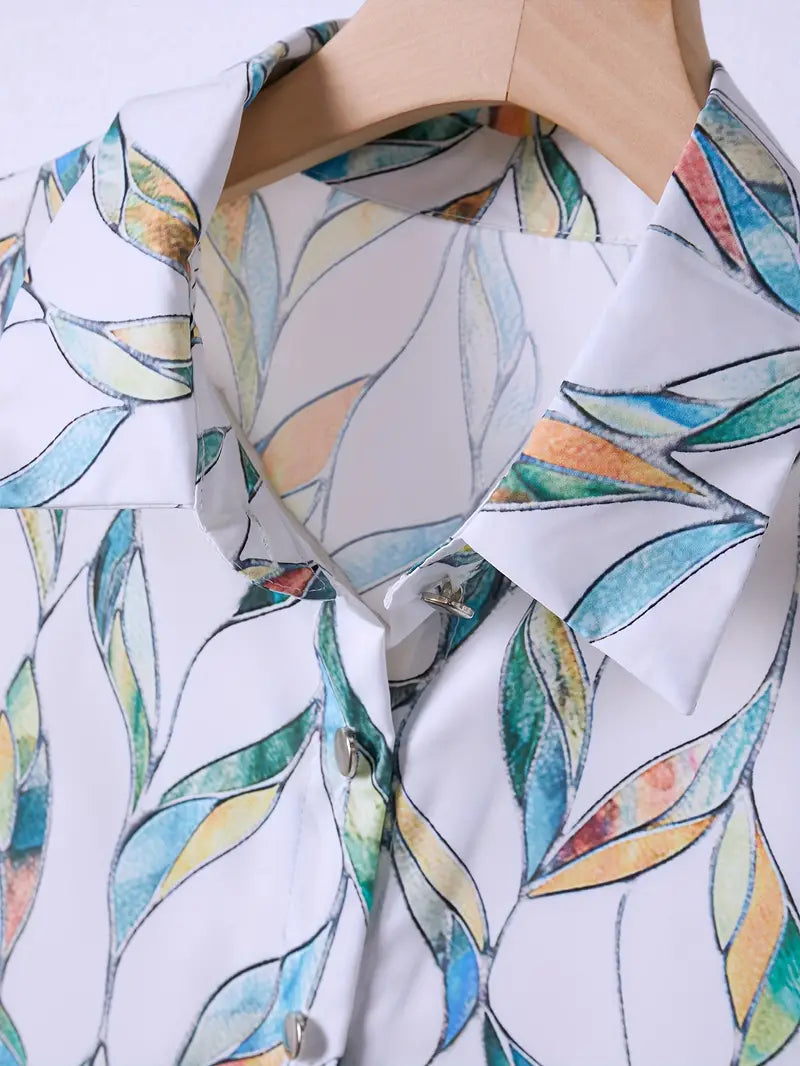 Kvinders Bluse Casual Mønster Åndbart Stof 6