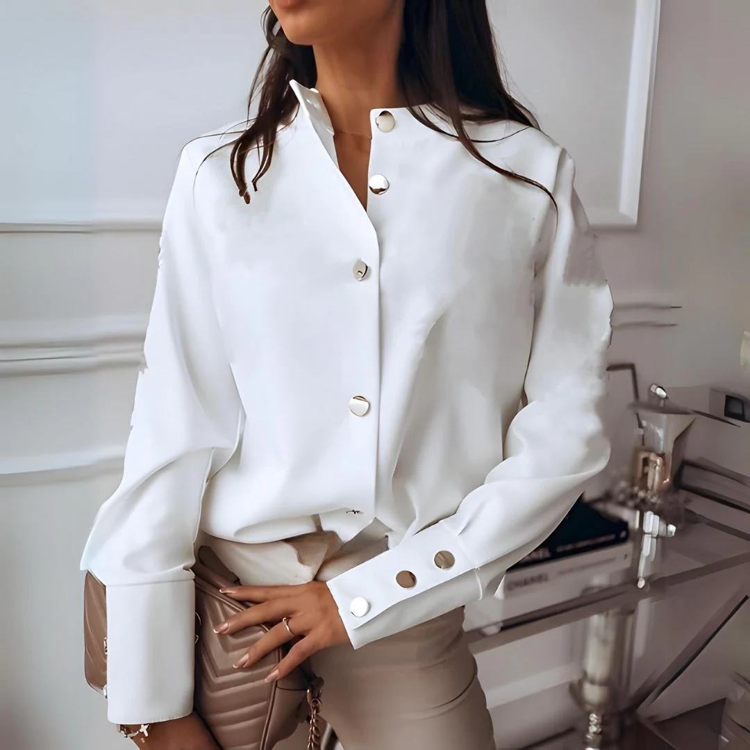 Kvinders Bluse Klassisk Design Løs Pasform 0