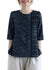 Kvinders Bluse O-Hals med Broderi og Halværmet Design 7