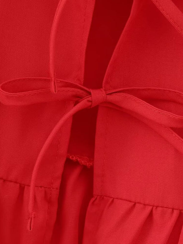 Kvinders Bluse Puff Sleeve Spaghetti Stropper Polyester 1