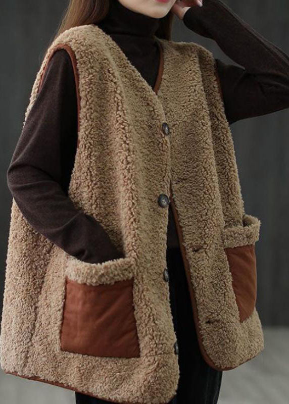 Kvinders Bluse med Knapper og Lommer i Blød Imitation Cashmere 1