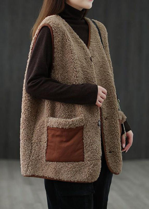 Kvinders Bluse med Knapper og Lommer i Blød Imitation Cashmere 2