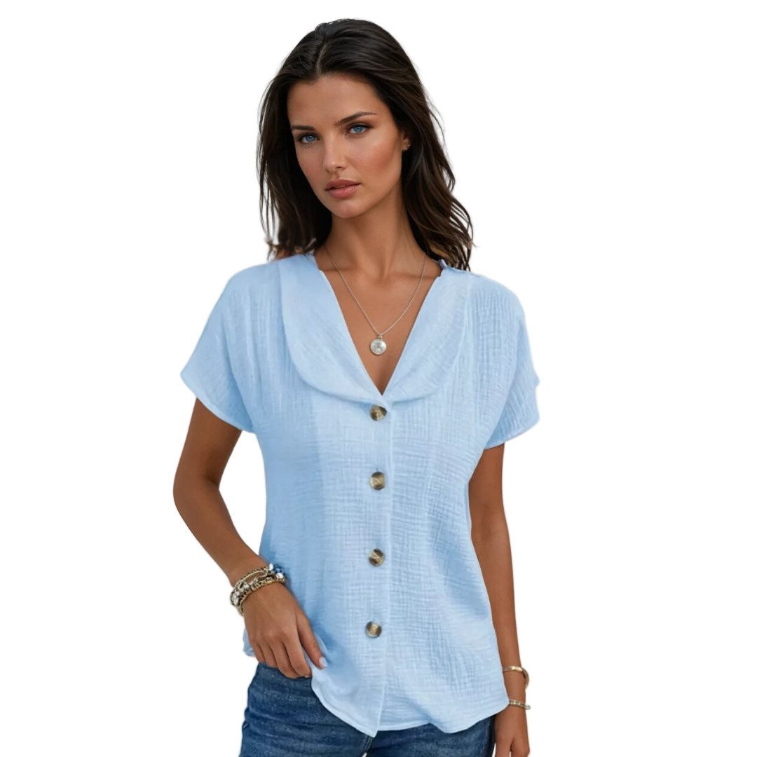 Kvinders Bluse med Krave og Knapper 3