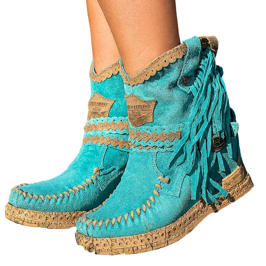 Kvinders Boho Ankelstøvler med Frynser 0