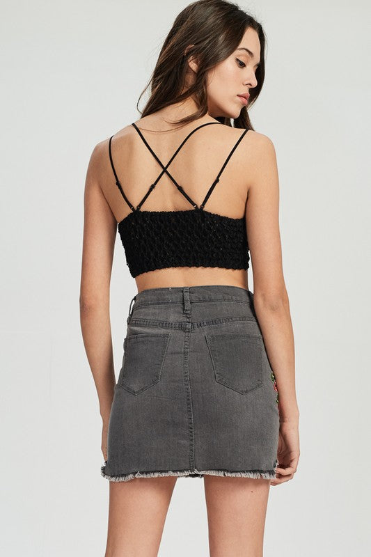 Kvinders Bralette med Dobbelte Stropper og Blonder 1